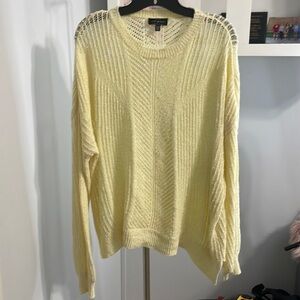 Lucky brand crochet yellow sweater size XL